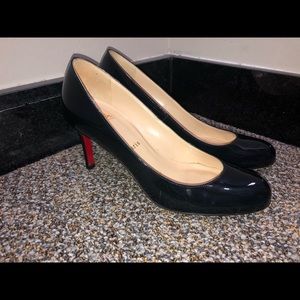 Christian Louboutin Navy Shiny Pumps